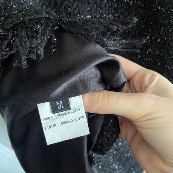 HOLIDAY PARTY TWO PIECE MATCHING SET TWEED QUIET LUXURY CLASSY BLACK & WHITE - Picture 5 of 13